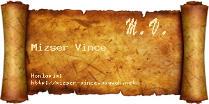 Mizser Vince névjegykártya