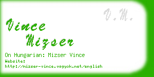 vince mizser business card